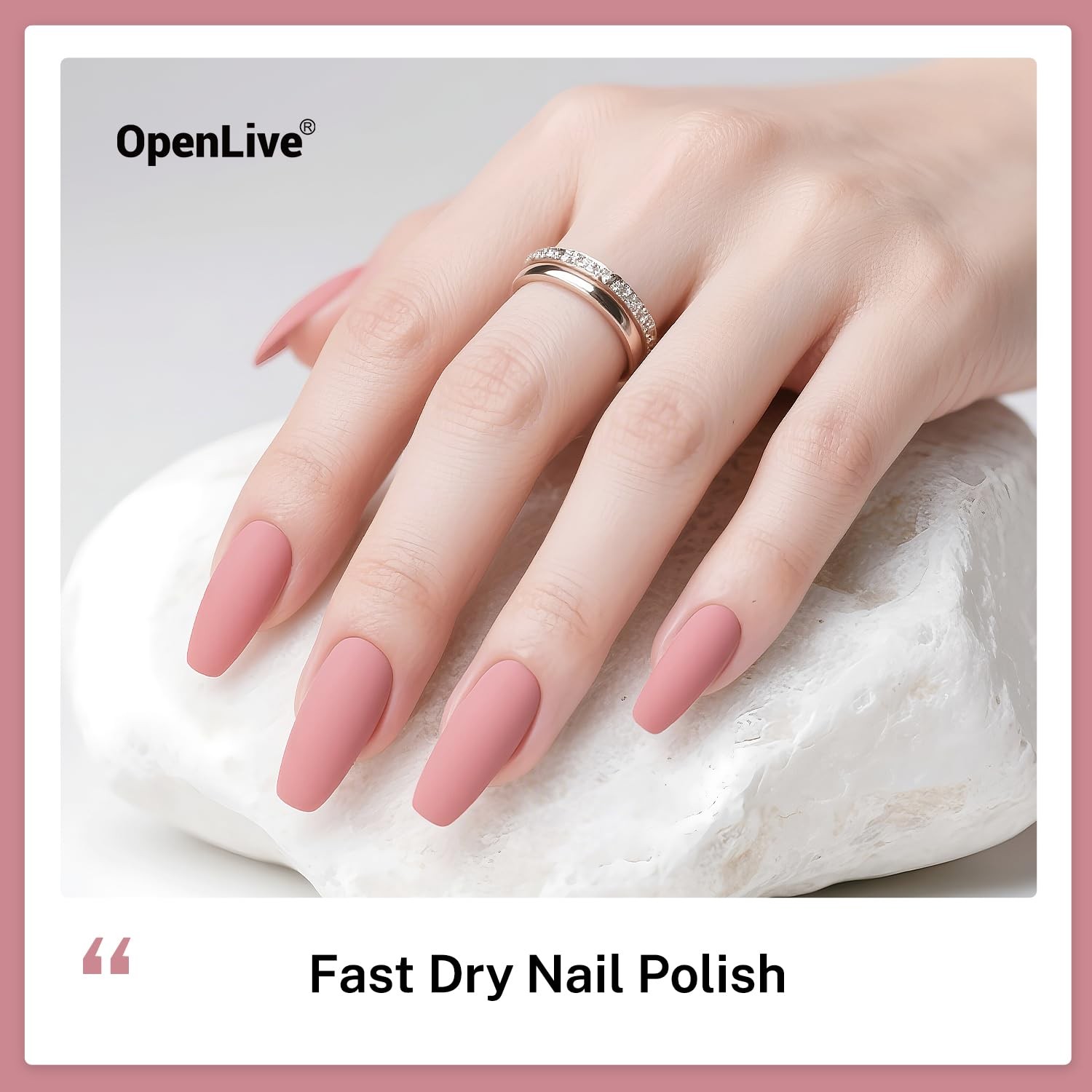 OpenLive 16.5ml Dusty Rose Nail Polish Large Volume Quick Drying Light Pink Nail