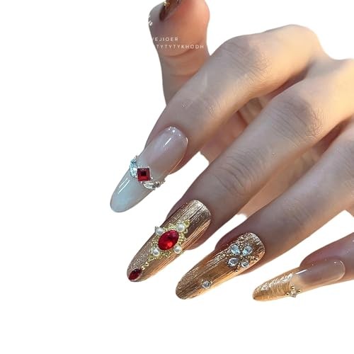 Luxury Nail Charms Big Rhinestones Gold Border Nail Gems Metal Alloy asd-24