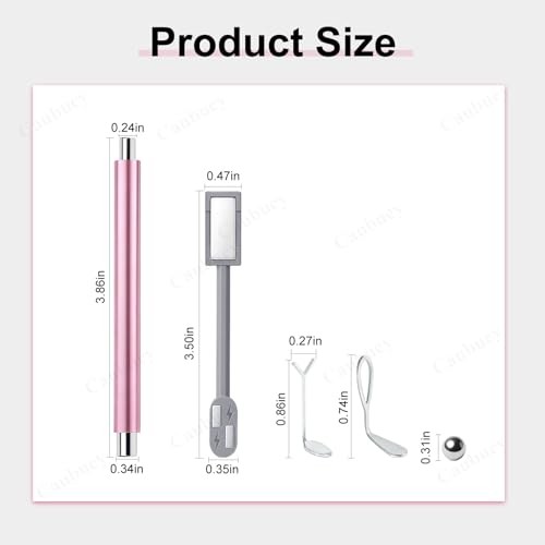 5-in-1 Cat Eye Nail Magnet Stick with Heart Shaped Tool & Ball Magnet, Pink