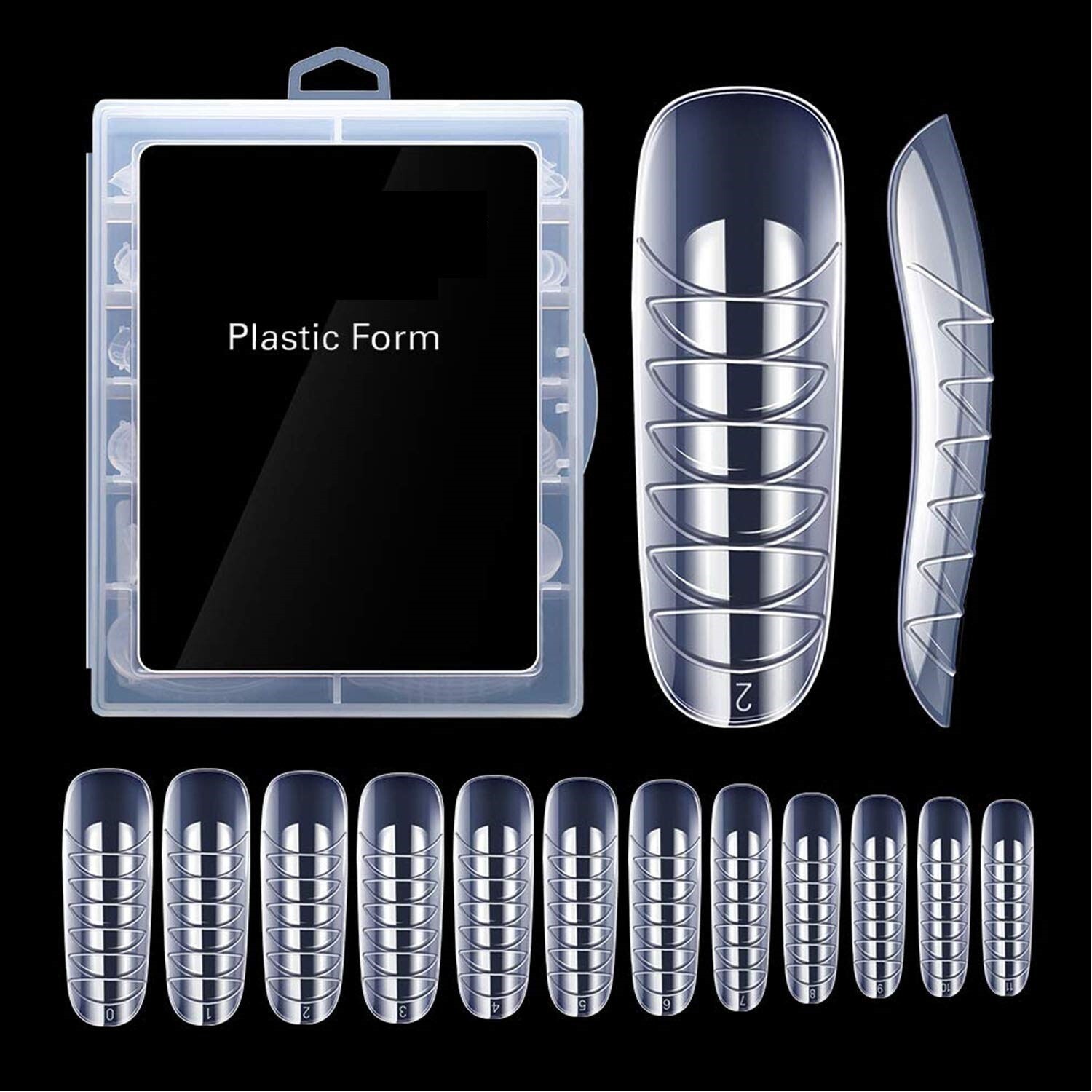 Moldes De Silicona Para Uñas 120 Pcs Formas Dobles Sistema Acrílicas 12 Tamañ