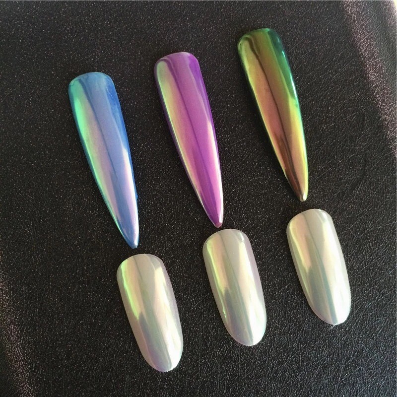 AURORA UNICORN CHROME POWDER Nail AB NEON MIRROR Effect RAINBOW Crystal (Opal 1)