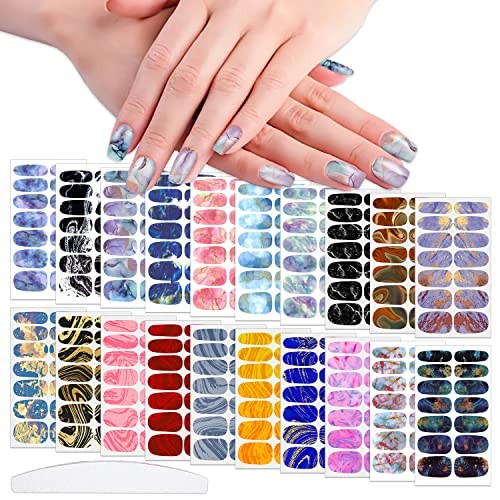 20 Sheets Marble Design Nail Polish Strips Full Nail Wraps KIT7 Marble Designs