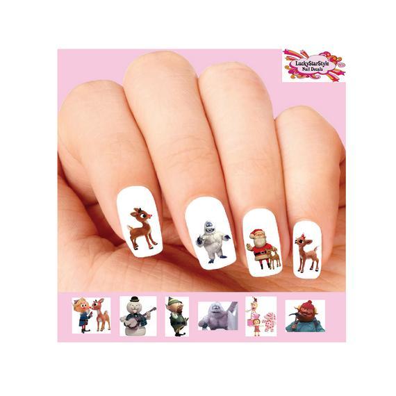Waterslide Nail Decals Set of 20 – Rudolph the Red Nosed Reindeer Assorted