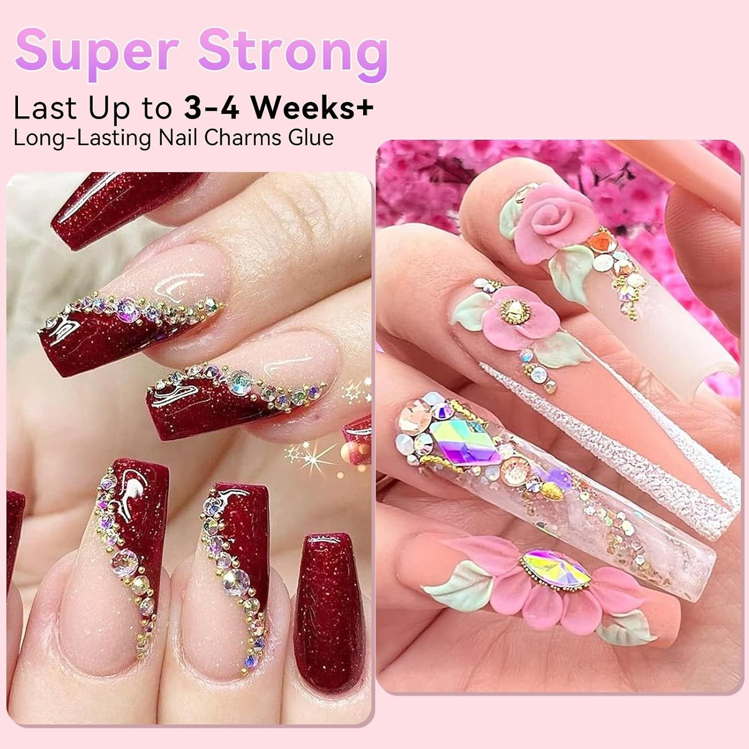 30ML Non-Toxic Rhinestone Gel Glue for Secure Nail Charms & Decorations