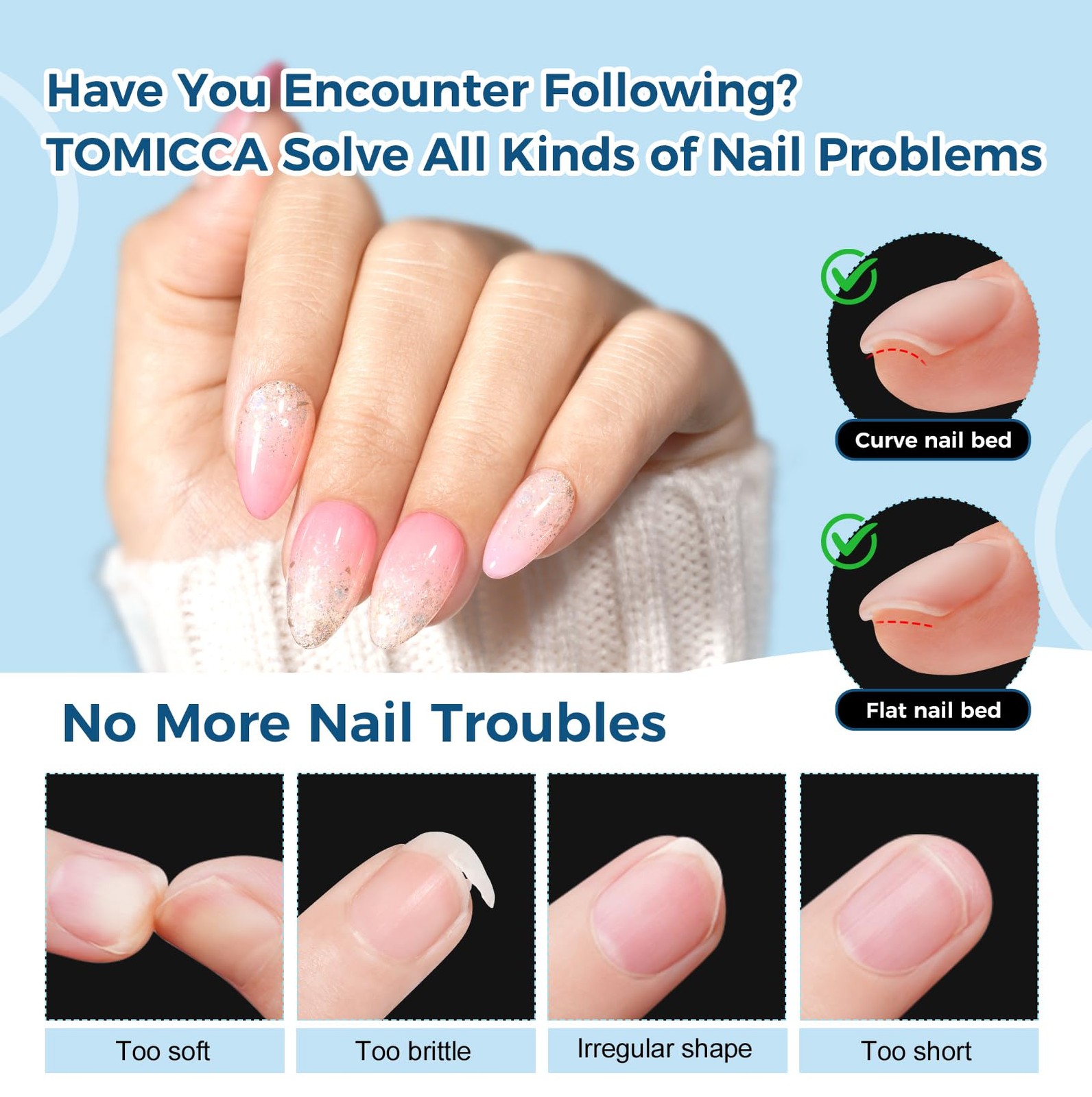Short Almond Nail Tips – 240pcs 15 Sizes Soft Gel Tips, Half Matte Pre-Shaped…