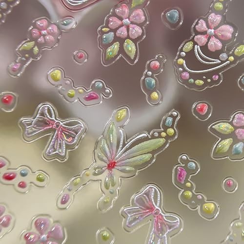 Spring Nail Stickers for Nail Art Butterfly Flower Nail Flower Nail Stickers-7