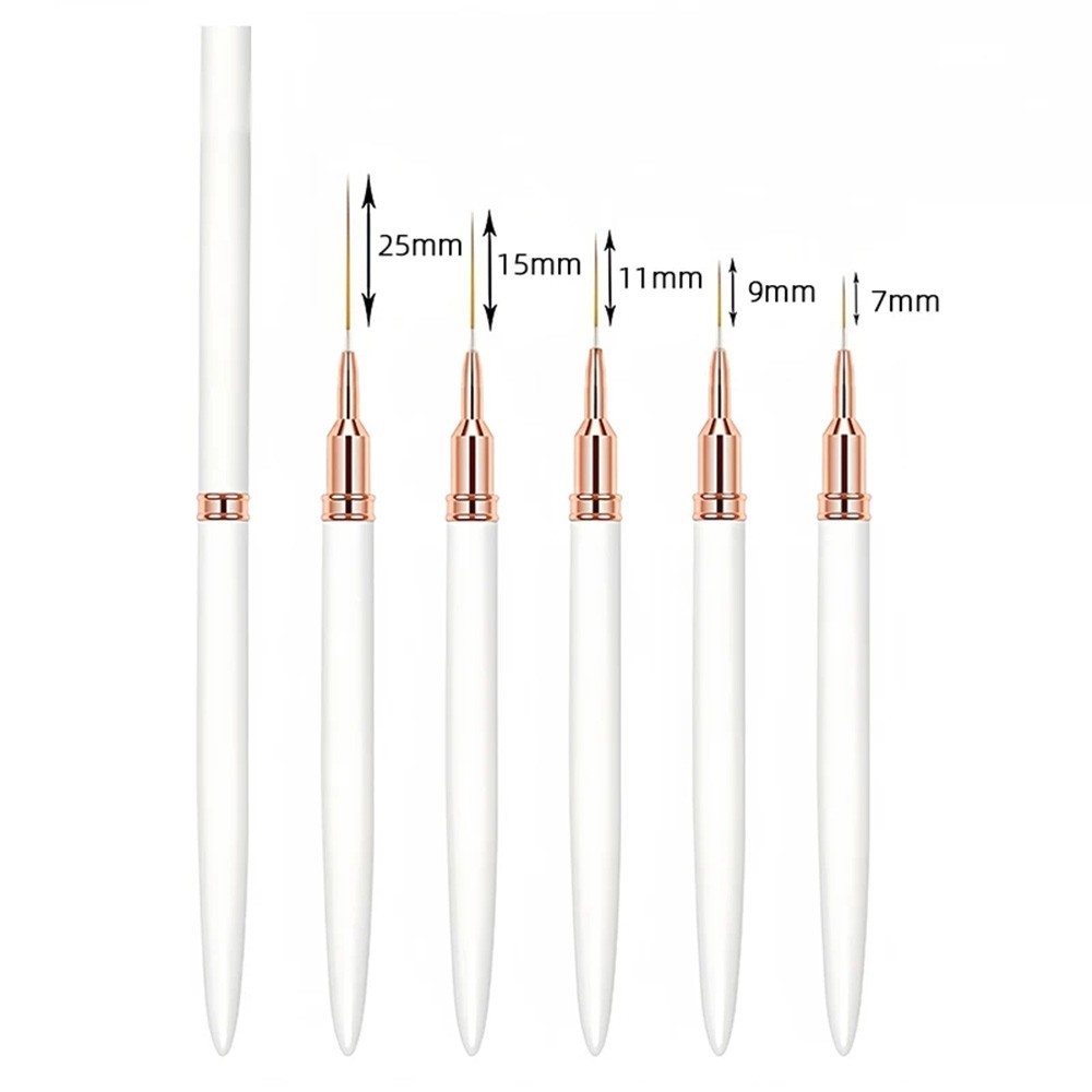 5PCS Nail Art Liner Brush Pen Set Striping Drawing UV Gel Manicure Tools UK