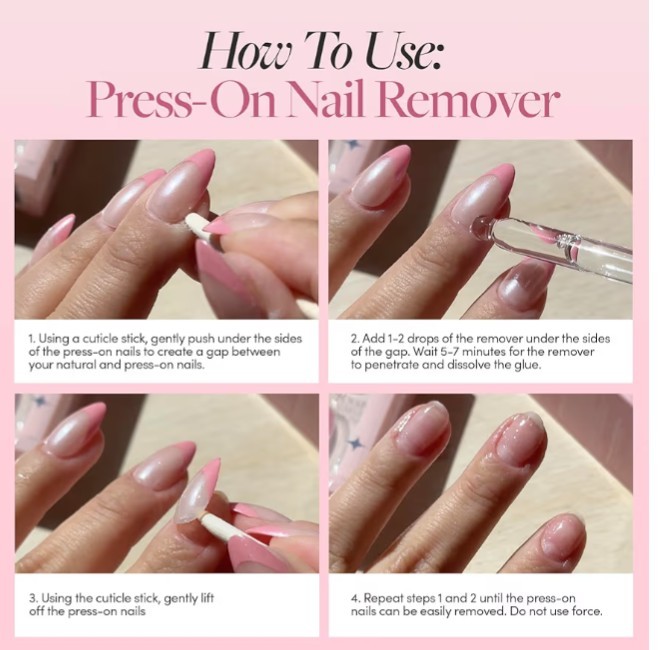 Press on Nail Remover | Odorless, No Acetone, Gentle Press-On Nail Remover Serum