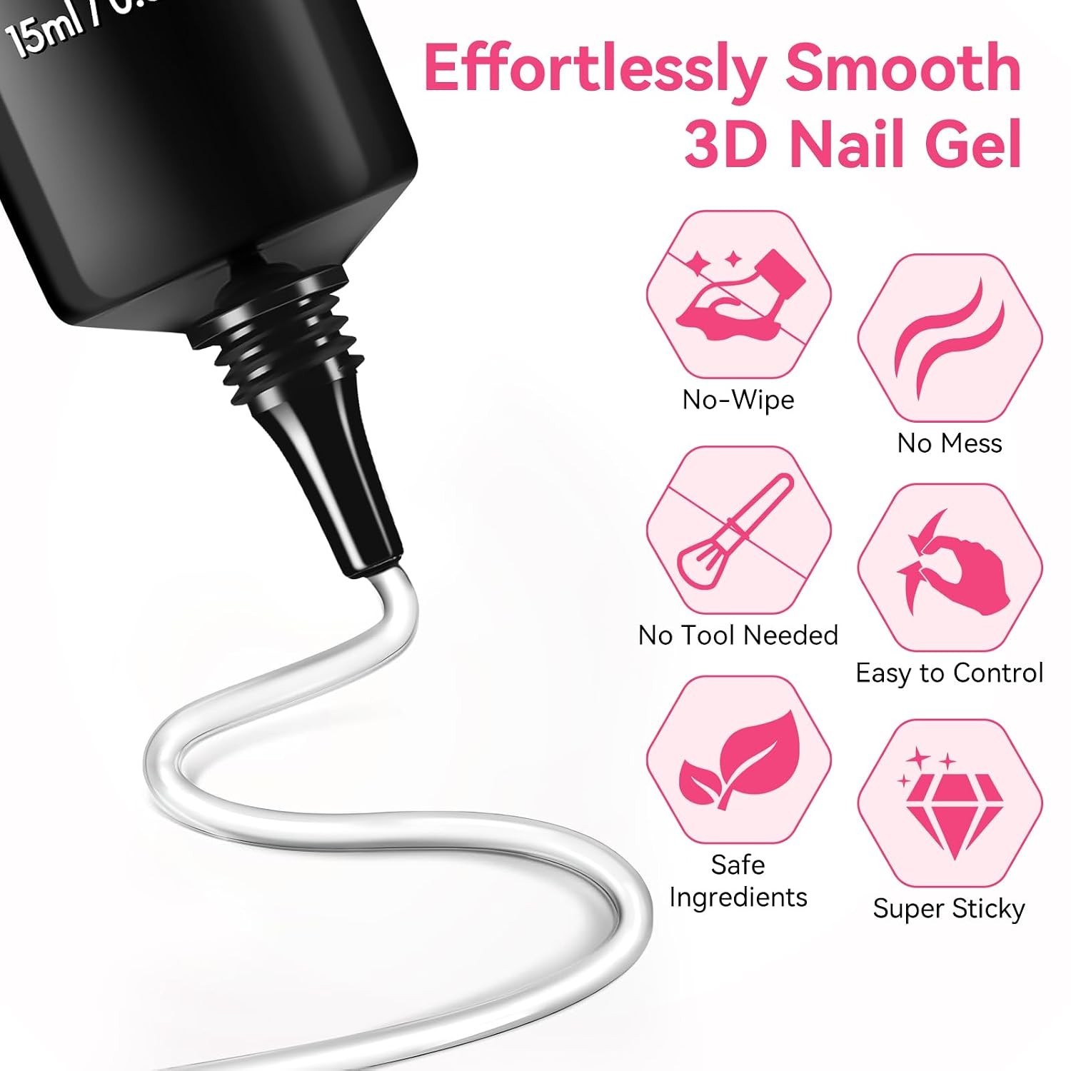 3D Gel Nail Art & Chrome Powder Kit – 15g Sculpting Gel Set for Stunning Designs