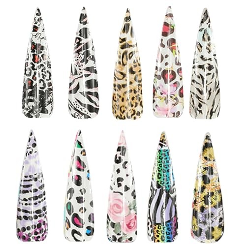 Nail Foil – Leopard Print, Nail Design Foils Stickers Decals Style 7