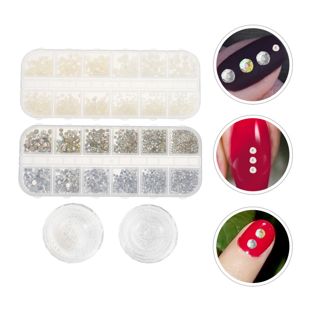 4 Boxes Flatback Ab Crystals Rhinestones Gems For Nail Art And Face Jewels