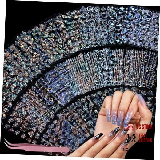 50 Sheets Aurora Nail Stickers for Nail Art, Star Nail Art Stickers for Kids
