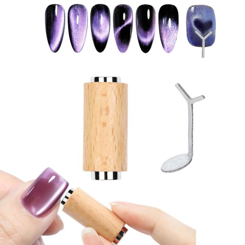 Heart Magnet for Cat Eye Gel Polish,Rabbit Nail Art Tool Set with Y-Shaped Guide