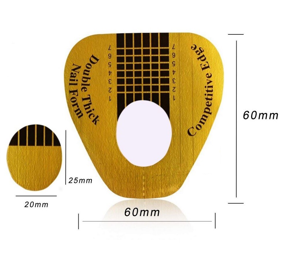 Nail Form Stickers Acrylic Gel Extension Guide | Red/Gold/Silver | Bulk UK Stock