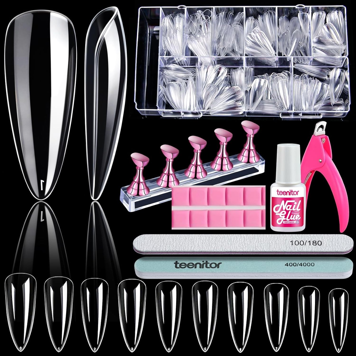 Clear Nail Tips Full Cover, Long Stiletto Nails Tips For Acrylic Nails, 600 P…