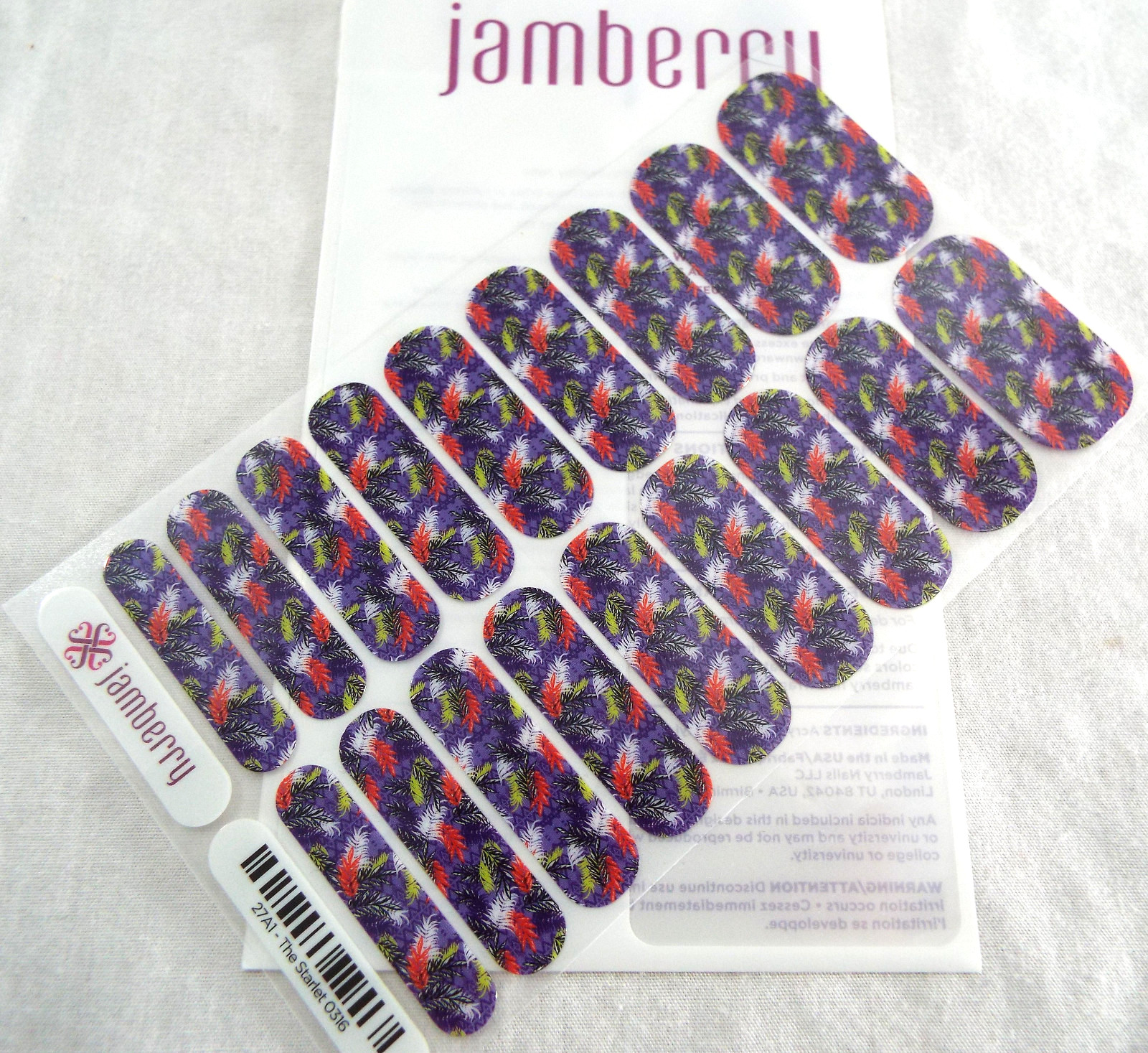 Jamberry The Starlet 0316 27A1 Nail Wrap Full Sheet
