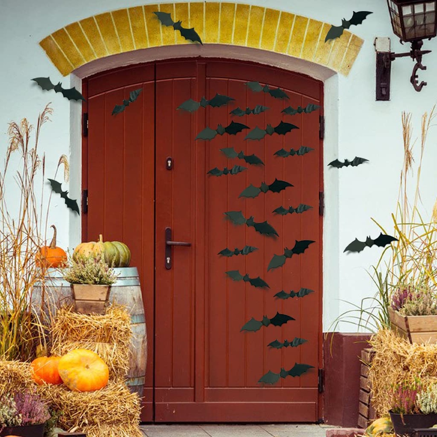 Halloween 3D Bats and Spiders ations for Indoor Outdoor, 56 Black Sticker, 12…