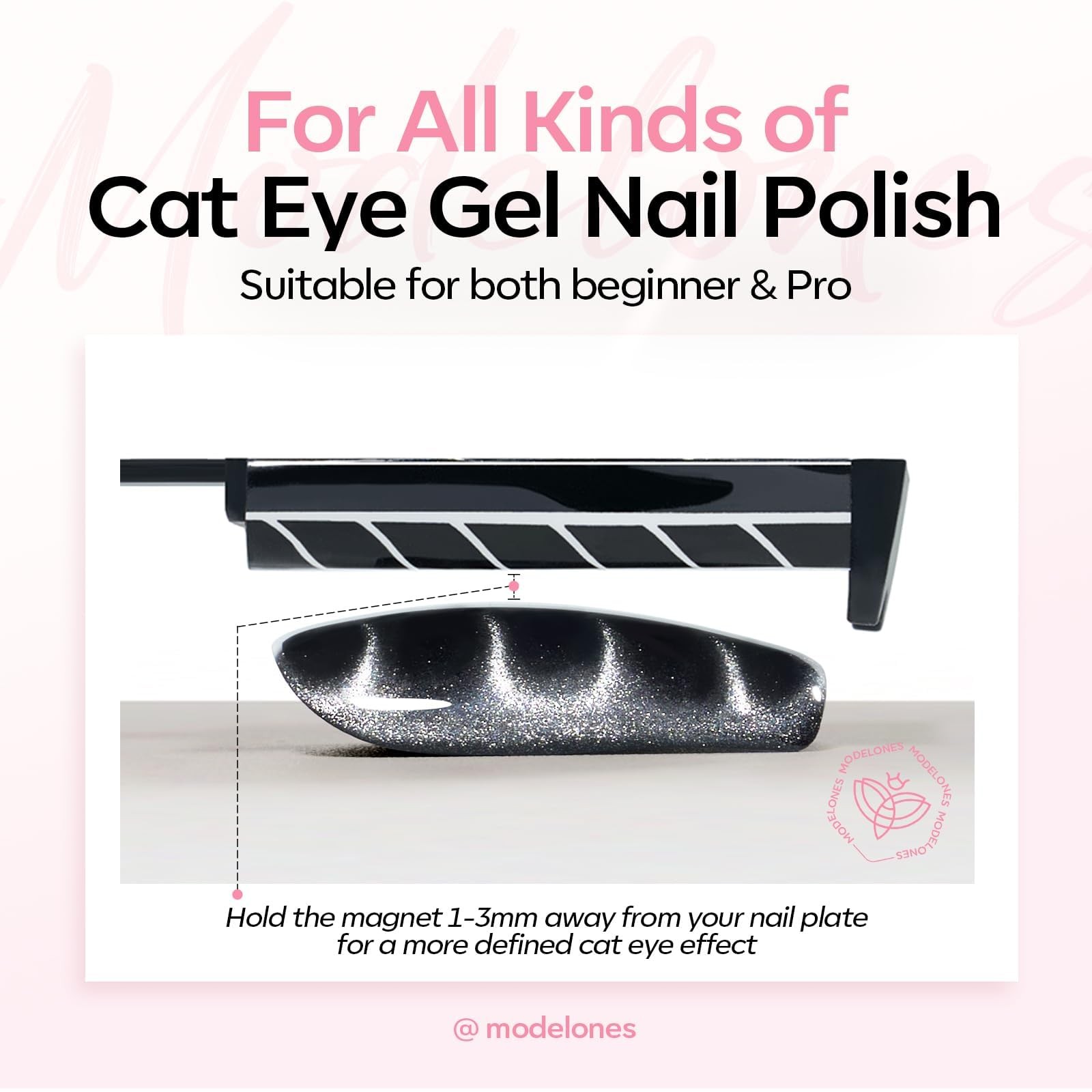 Cat Eye Magnet Light Pink 8-in-1 Tool Strong Magnetic for Cateye Gel Polish