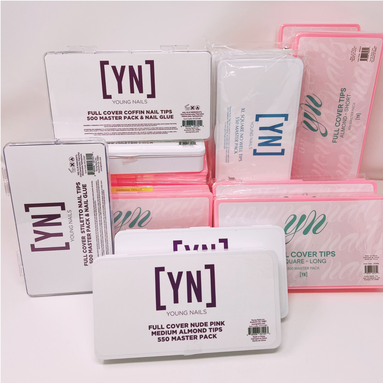 Young Nails Full Cover Nail Tips & Qtr. Well Tips | Choose Shape & Length | New