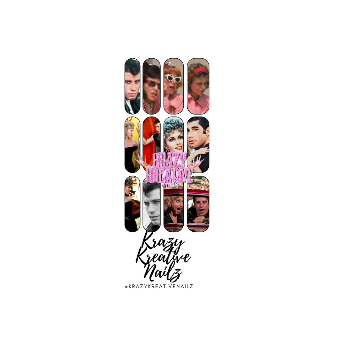 GREASE WATERSLIDE Nail Decal