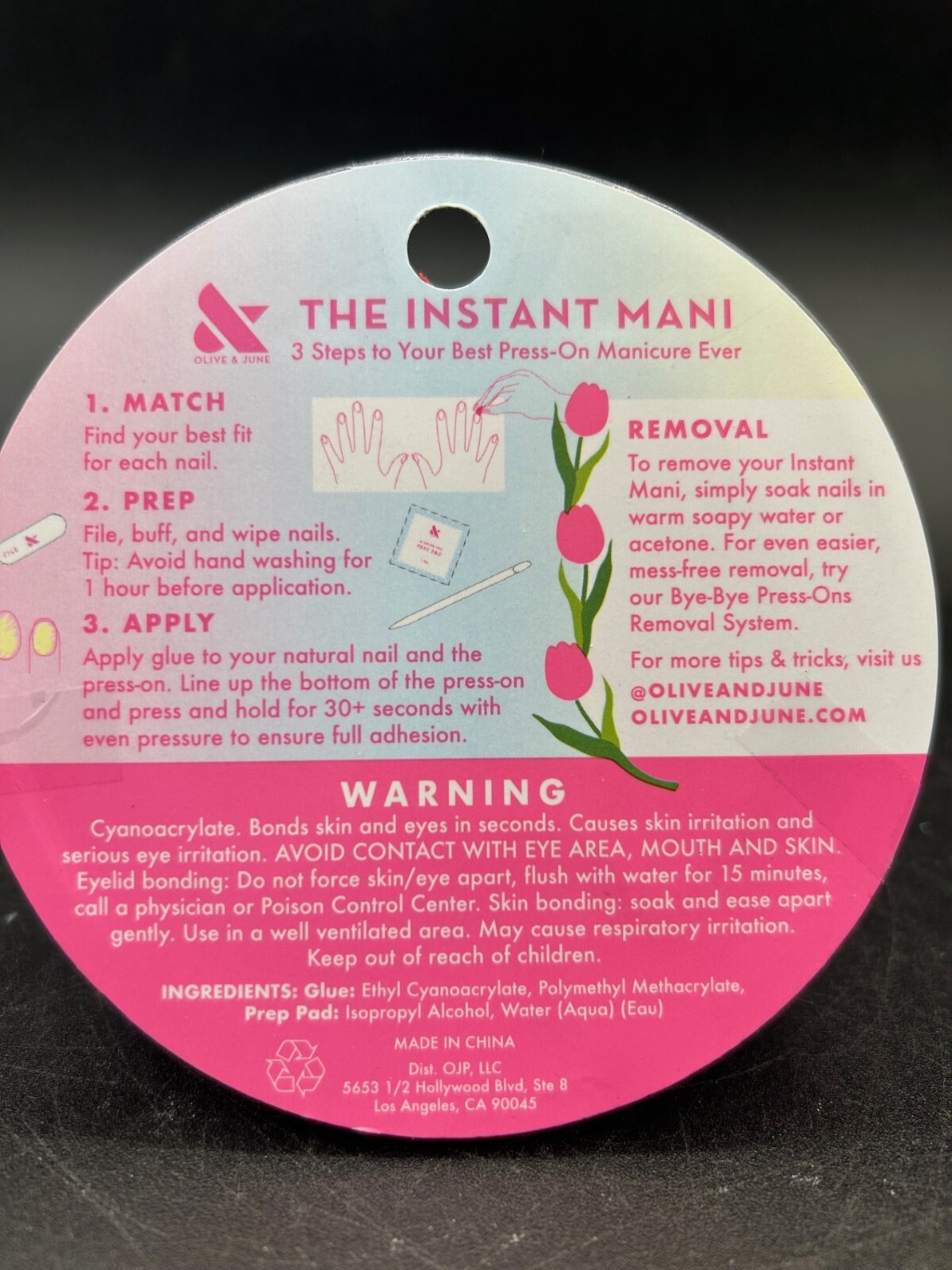 Olive & June Press on Nails The Instant Mani SHORT – TIE DYE