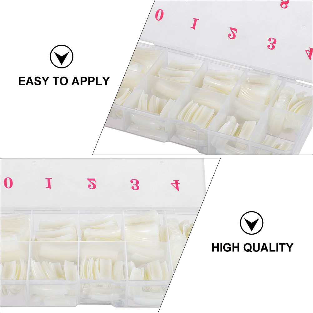 1000Pcs Durable Nail Covers ABS Material White Long Nail Tips