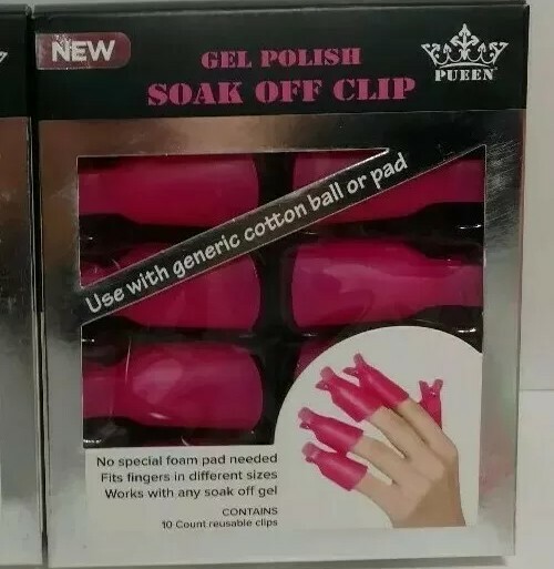 10Pcs Plastic Acrylic Nail Art Soak Off Clip Cap UV Gel Polish Remover Wrap Nail