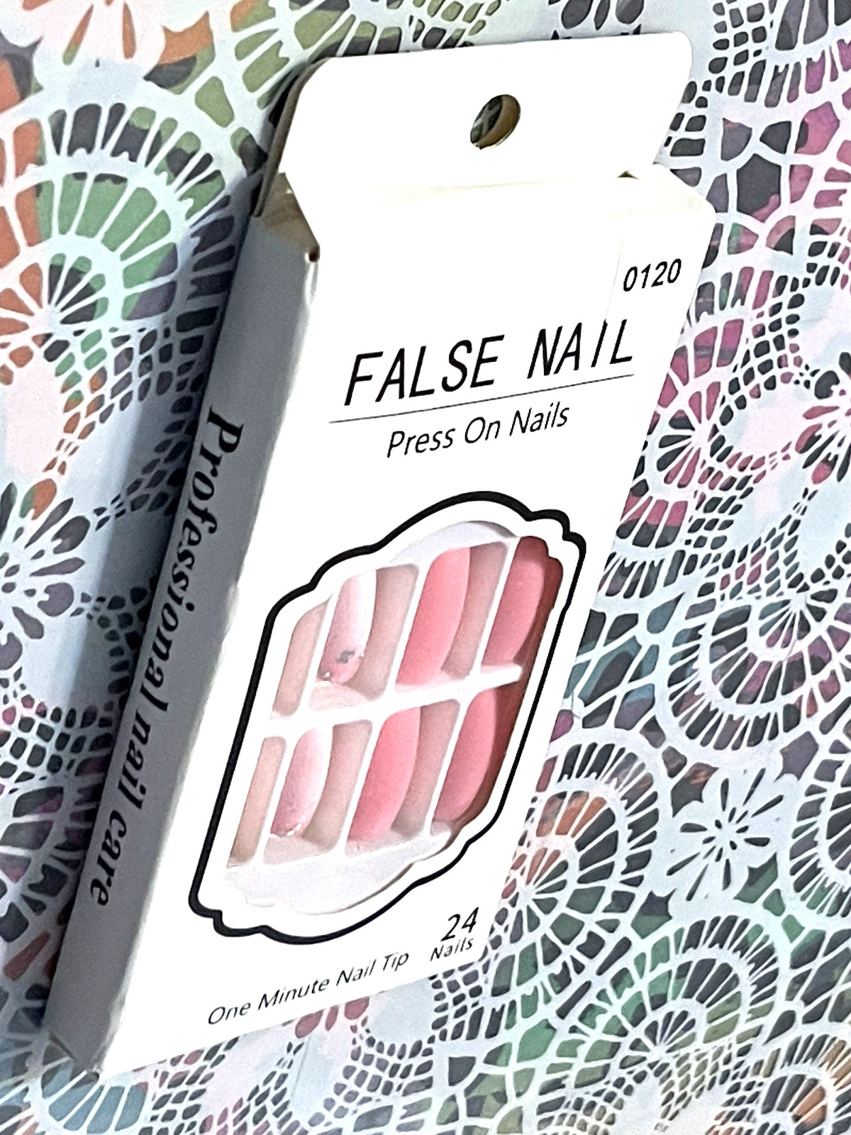 False Nail LIGHT PINK to DARK PINK OMBRÉ and GLITTER DETAIL Press On Manicure