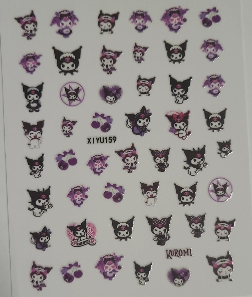 Kuromi Hello Kitty Nail Art Stickers