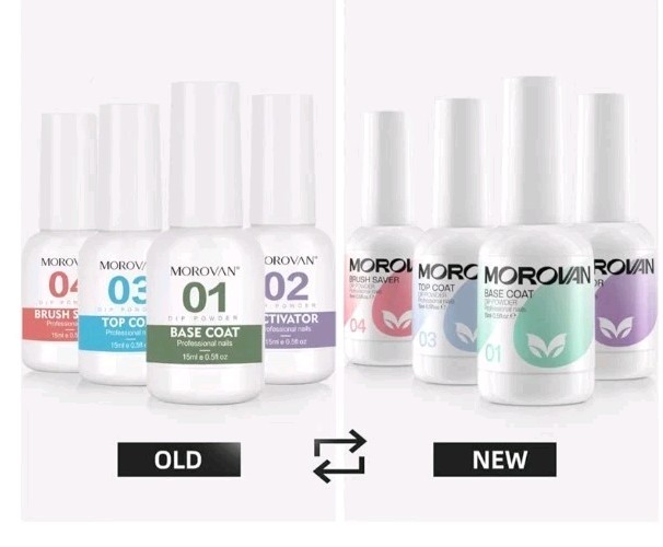 Morovan Dip Powder Liquid Set with Activator Base Top Coat and Dipping Powder…