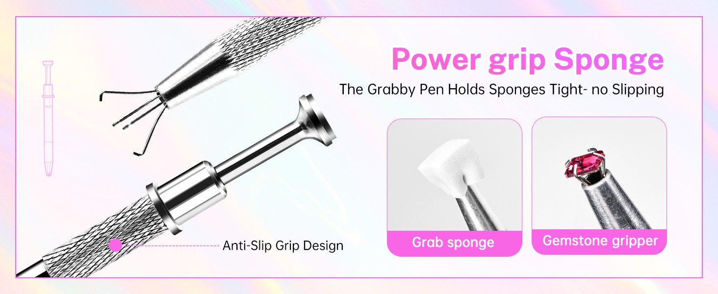 100PCS Soft Nail Sponges Tool with 1PCS Grabbing Pen Professional Accessories