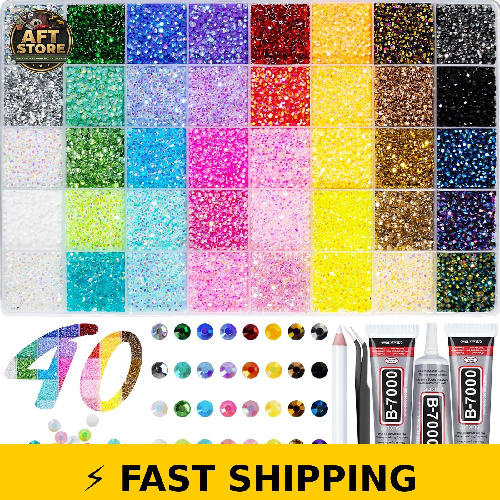 DEWJDFSC 50000+ Pcs Rhinestones Bedazzle Kit with B7000 Glue