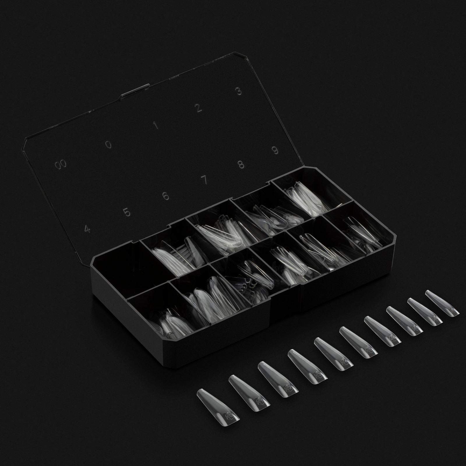Apres Gel-X Sculpted Coffin Extra Long Tips Box 14 Sizes 600pc