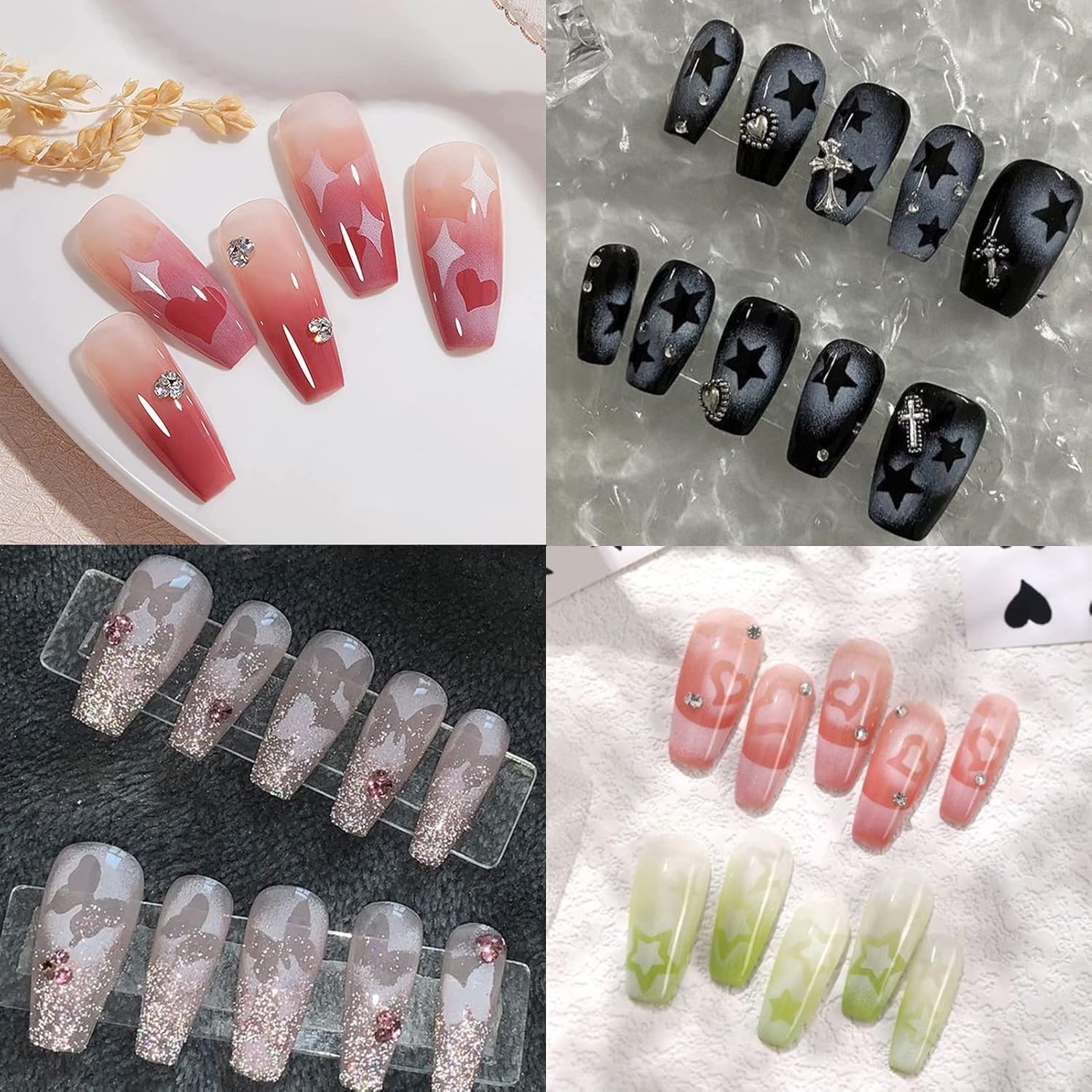 24 Sheets Airbrush Stencils Nail Stickers for Nail Art, French Nail Decals Pr…
