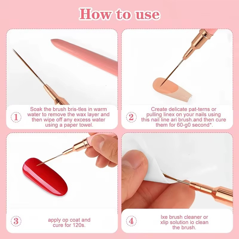 Nail Art Liner Brush Set 5PCS Professional Striping Painting Pens