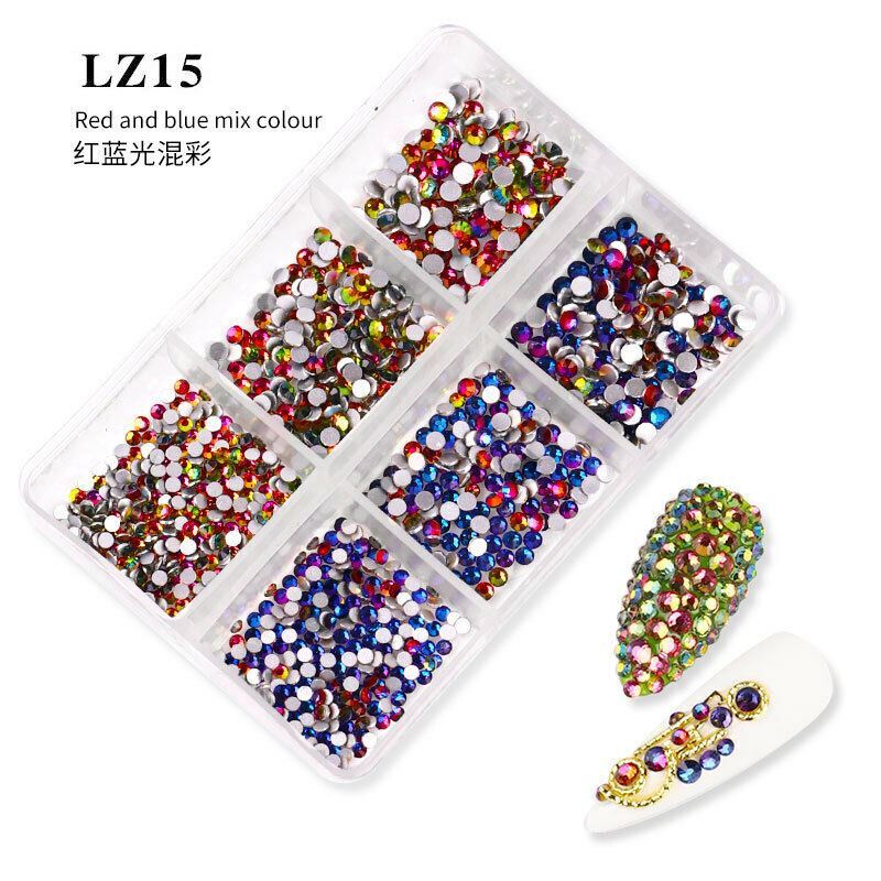Shiny 3D Rhinestones AB Flat Back Stones Nail Art Decor Gems Diamond Mixed Size