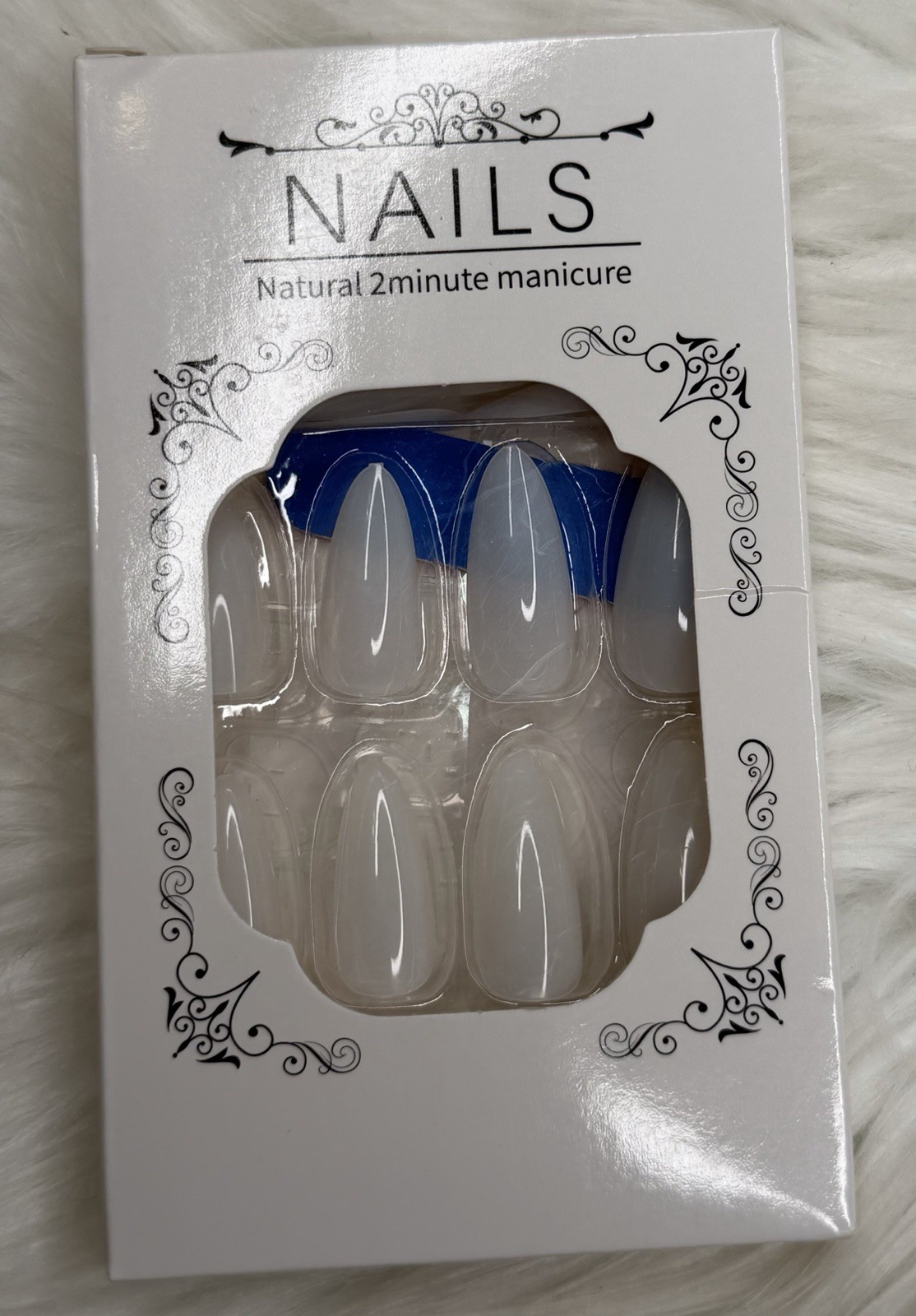 Clear Natural Effect Artificial Nails Oval Shape Full Cover Plastic