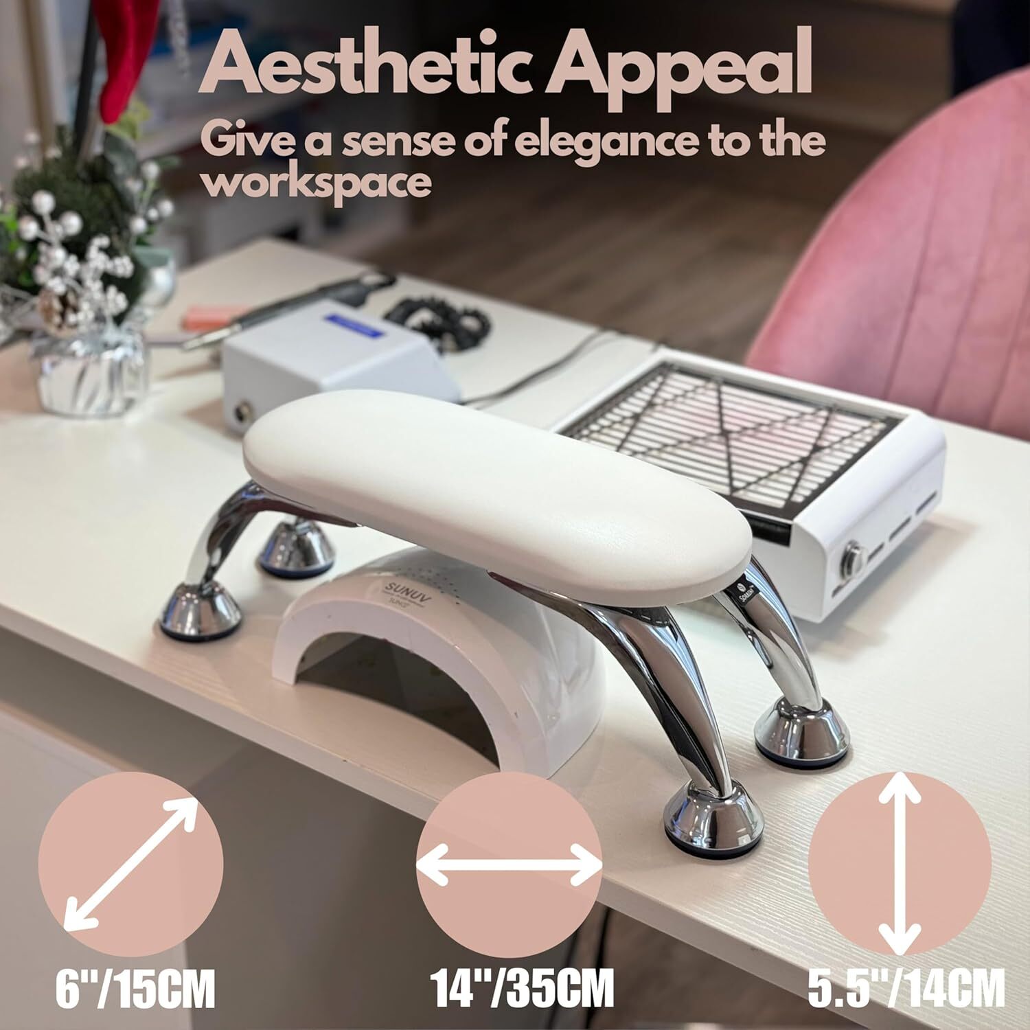 Mesa para uñas de manicura manos para mano portatil nail table station almohada