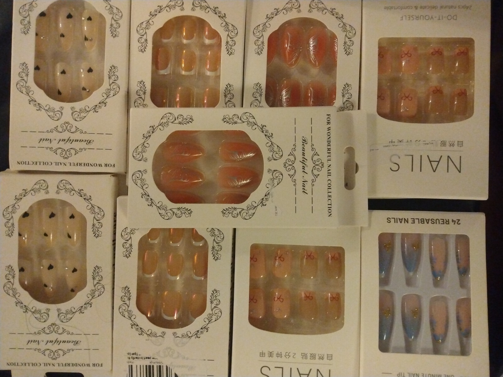 9 Boxes False Nail Tips Full Cover Acrylic 24Pcs per box… Nails Decoration