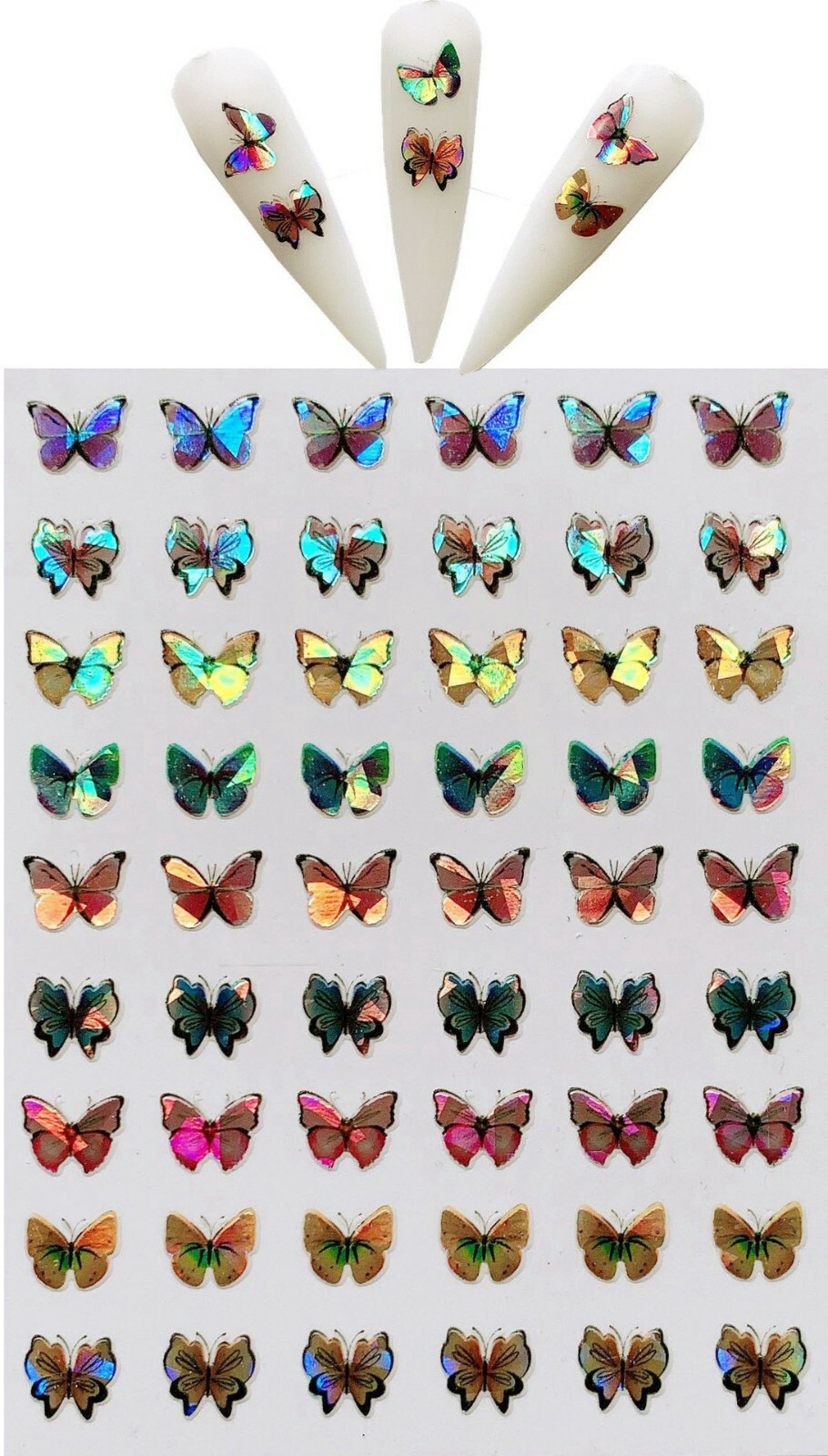 3D Butterfly Nail Stickers Art DIY Designs Decor Waterproof Decal Manicure US