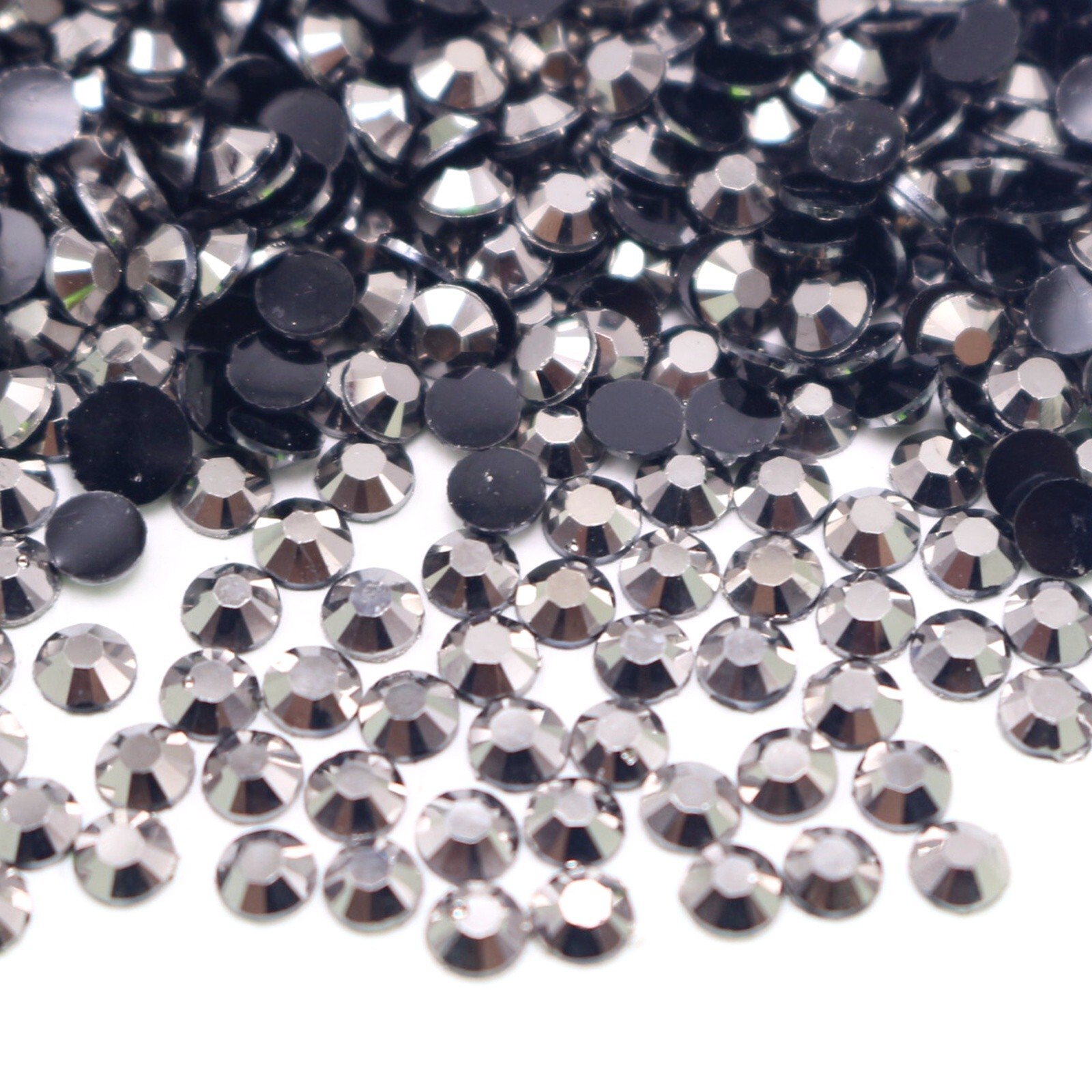 2000 Gunmetal Acrylic Faceted Round Flatbacks Rhinestone Gems 3mm 12ss Nail Art