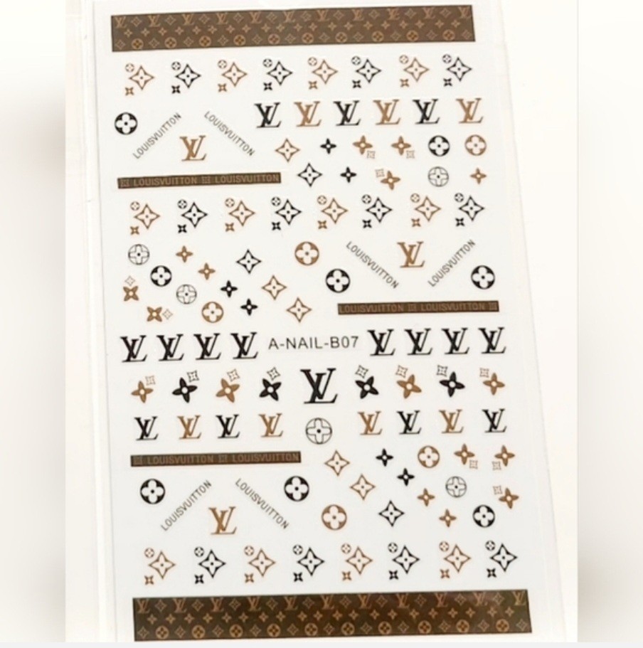 NWT NAIL ART DESIGN SELF-SEAL STICKERS TAN & BROWN N°25!