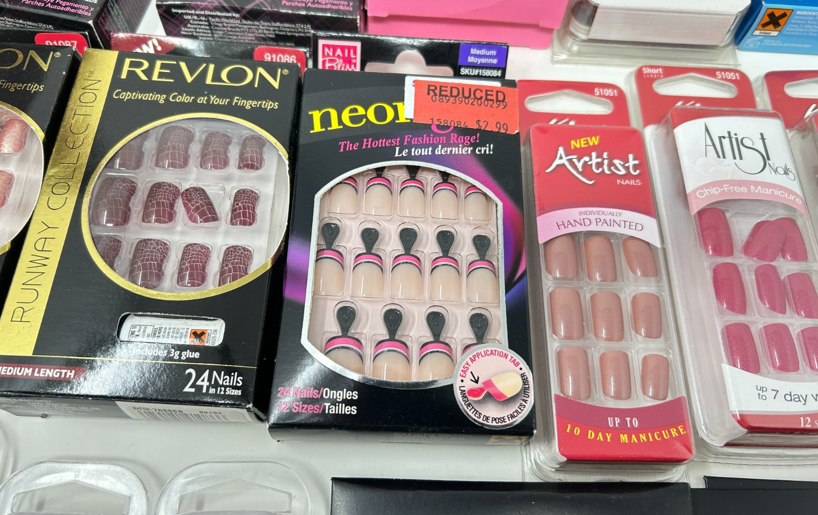 Large Y2K Lot of Assorted Glue-On Fashion Nails and Nail Applique Strips