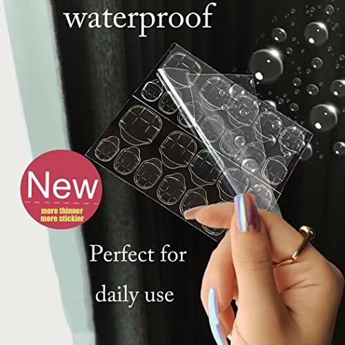 Thin Breathable Adhesive Tabs Fake Nail Glue Sticker 10 Sheets Super 240 Pcs