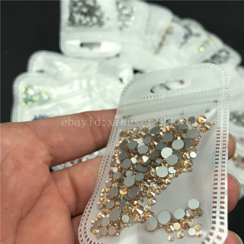 46 colors 2-5mm 400pcs Nail Art Rhinestones Crystal Gems 3D Tips DIY Decoration