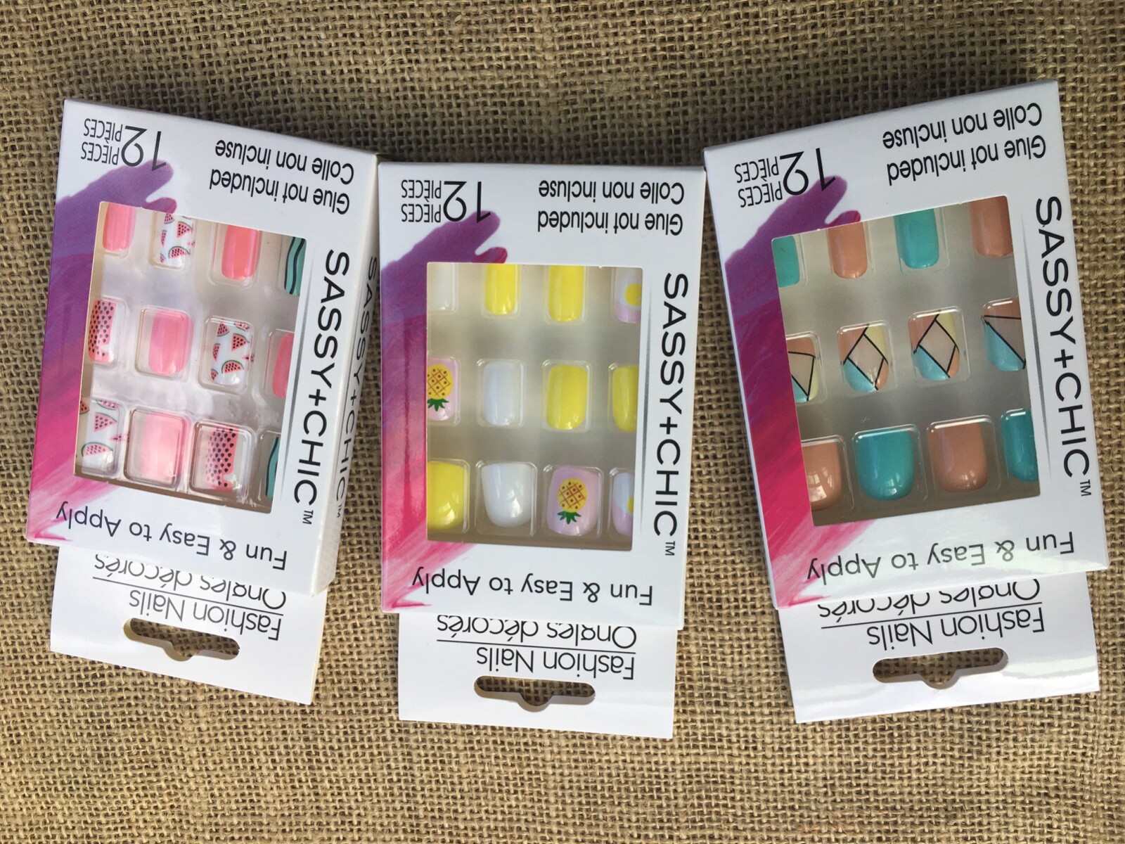 Fashion Nails Fun & Easy to apply set of three pairs New never opened