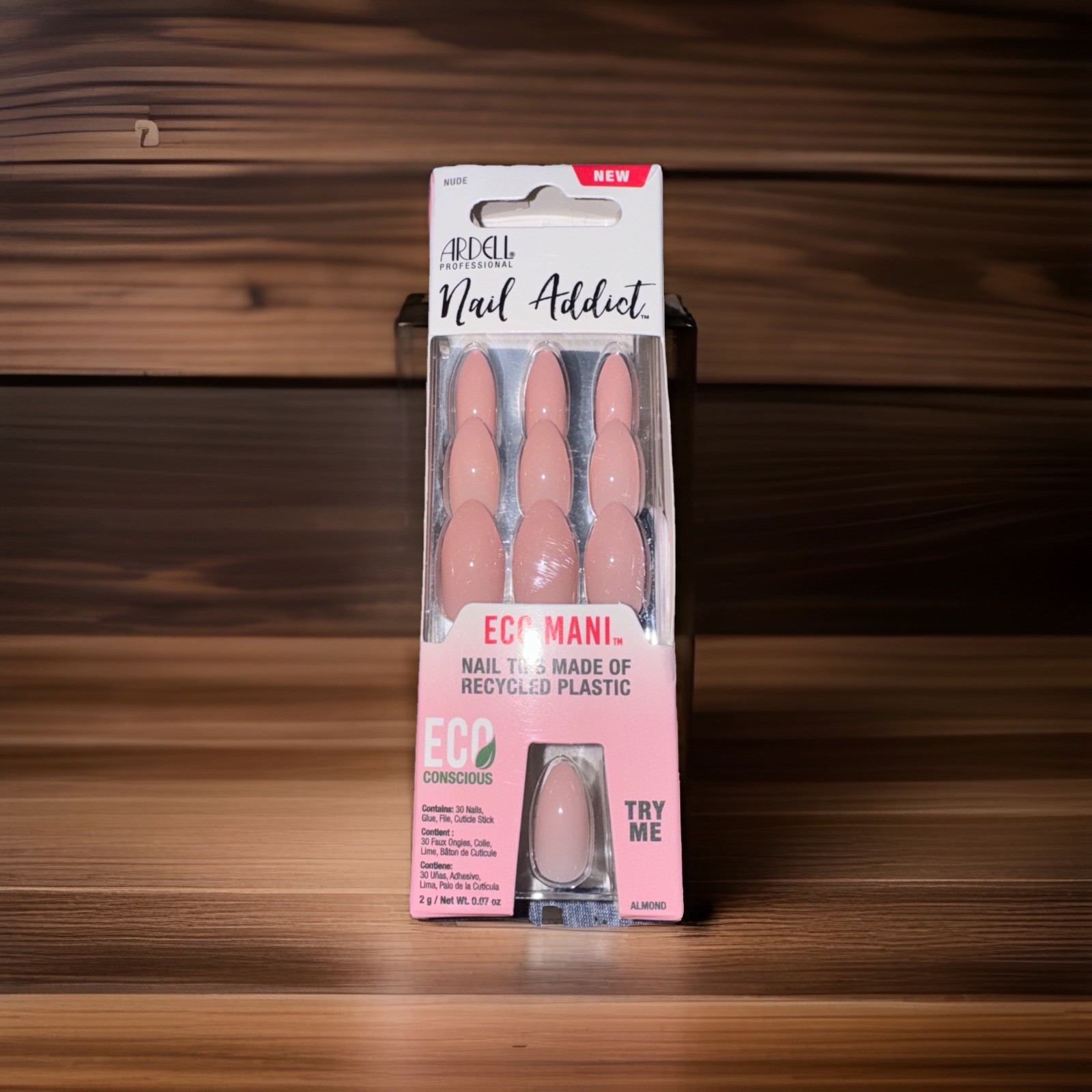 Ardell Nail Addict ECO MANI Press-On Nails NUDE Almond Recycled Plastic 30ct