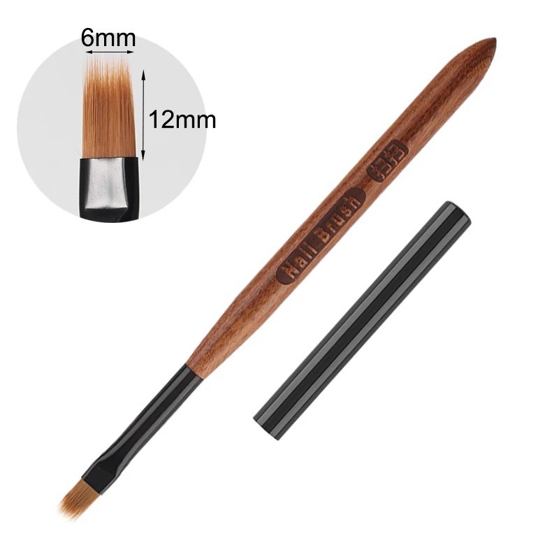 Wood Gel Nail Art Brush for Gel Tip Extension Acrylic Builder UV Manicure