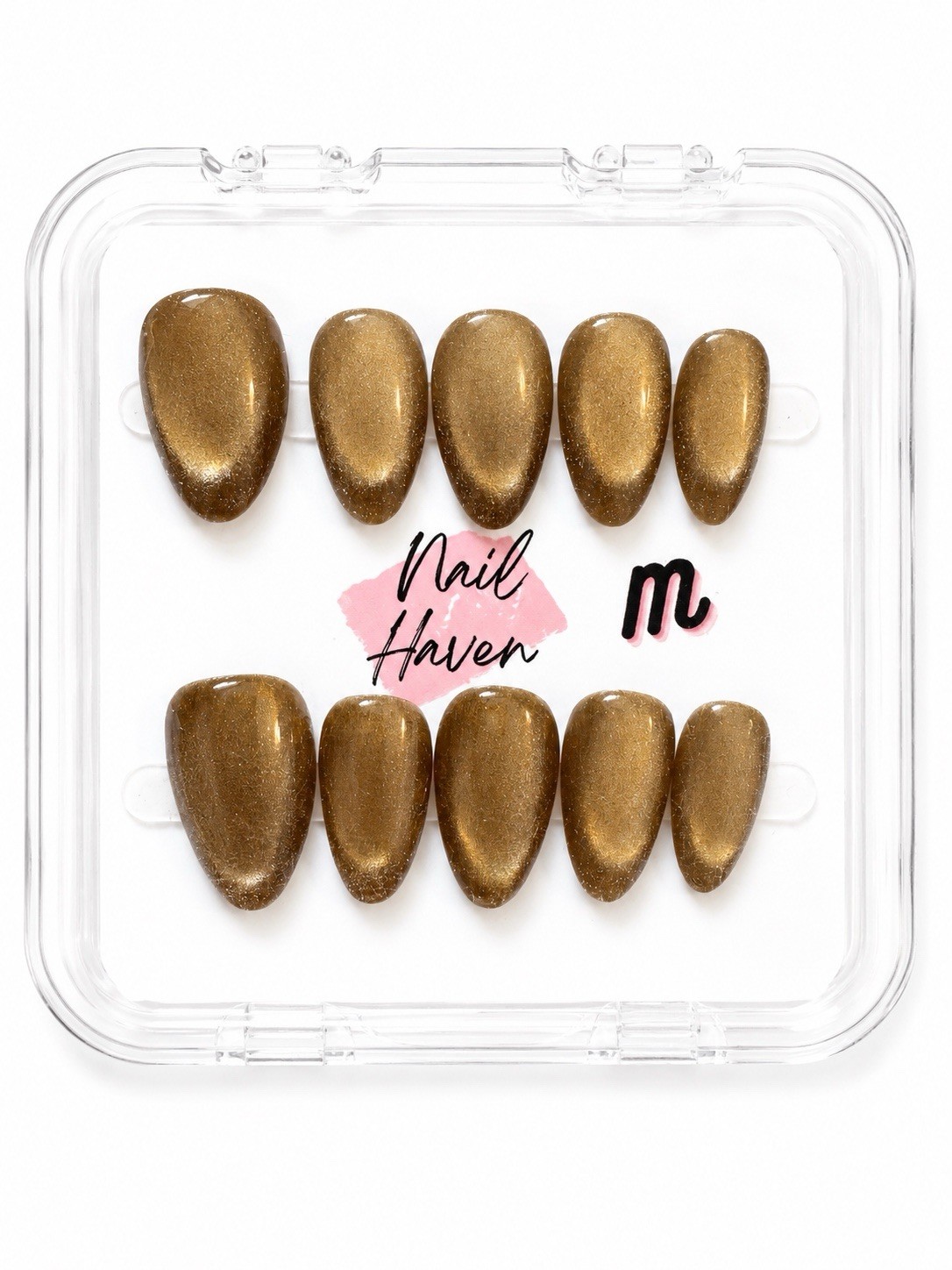 Nail Haven Press-On Nails Medium Almond Pre-Designed Mixed Designs Lot of 6