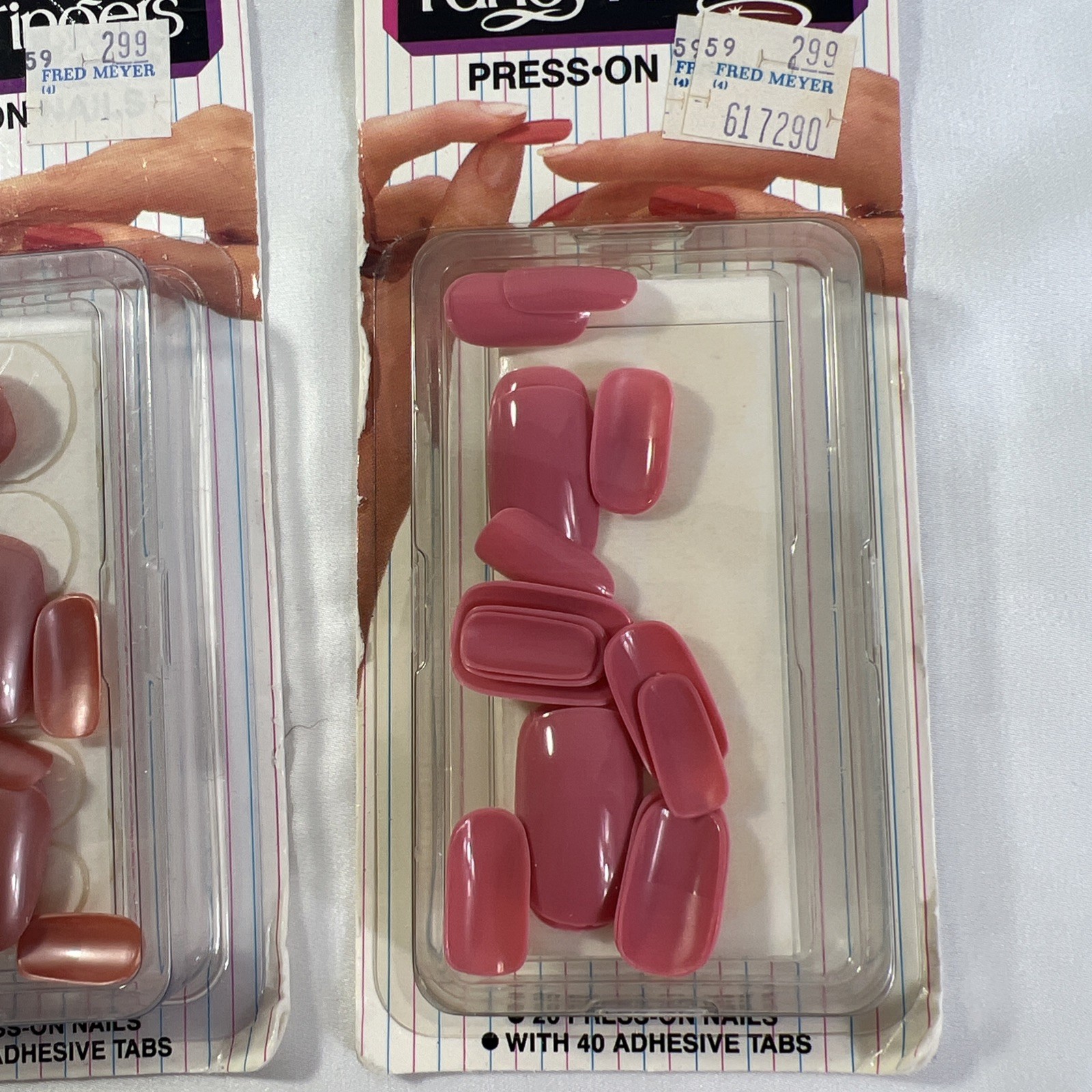 Vinatge Lee Fancy Fingers Press On Nails Rootbeer Float & Antique Mauve New